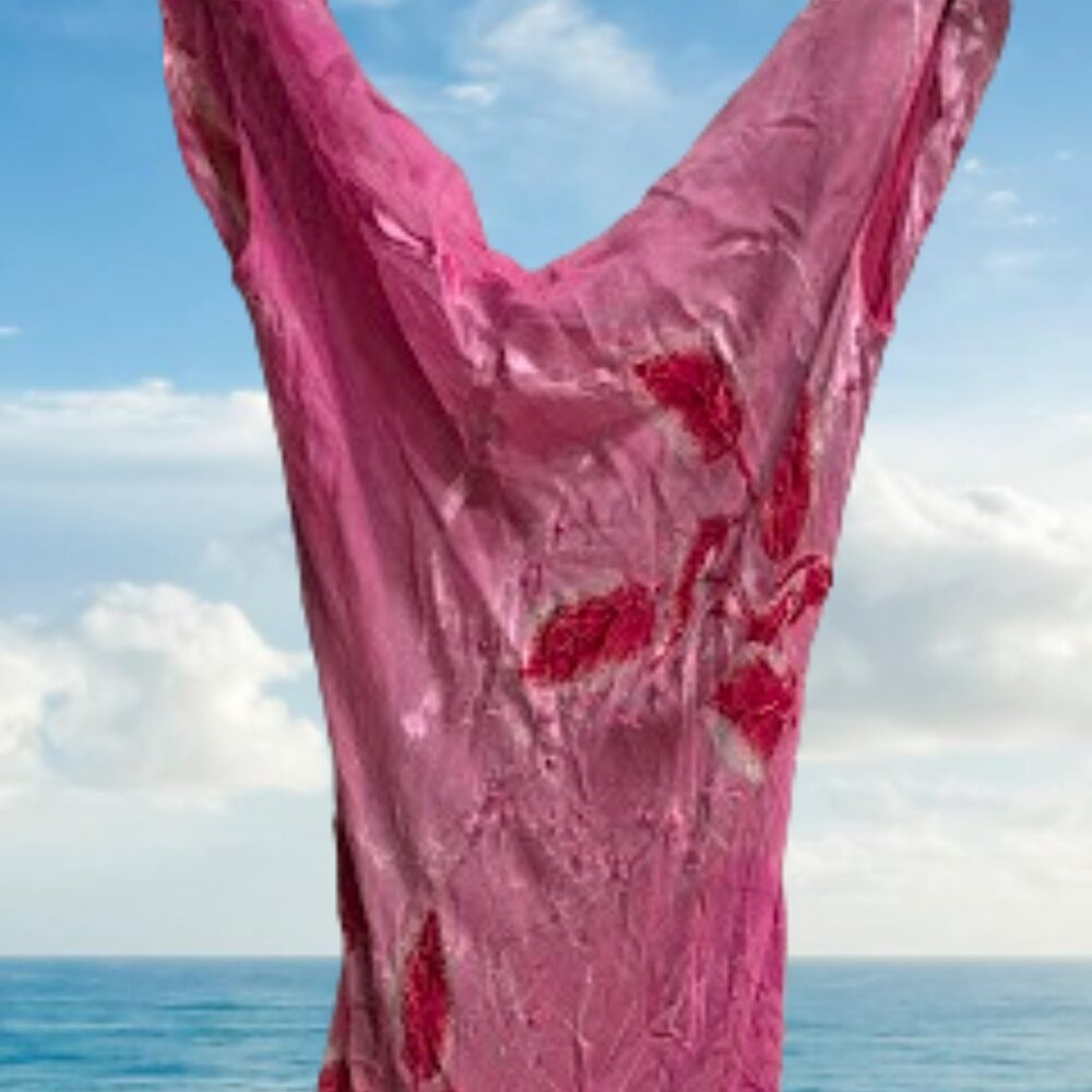 STUNNING Vintage Y2K Sue Wong Beaded Silk Floral Maxi Pink Dress RARE!!! Sz 8 - Picture 3 of 10